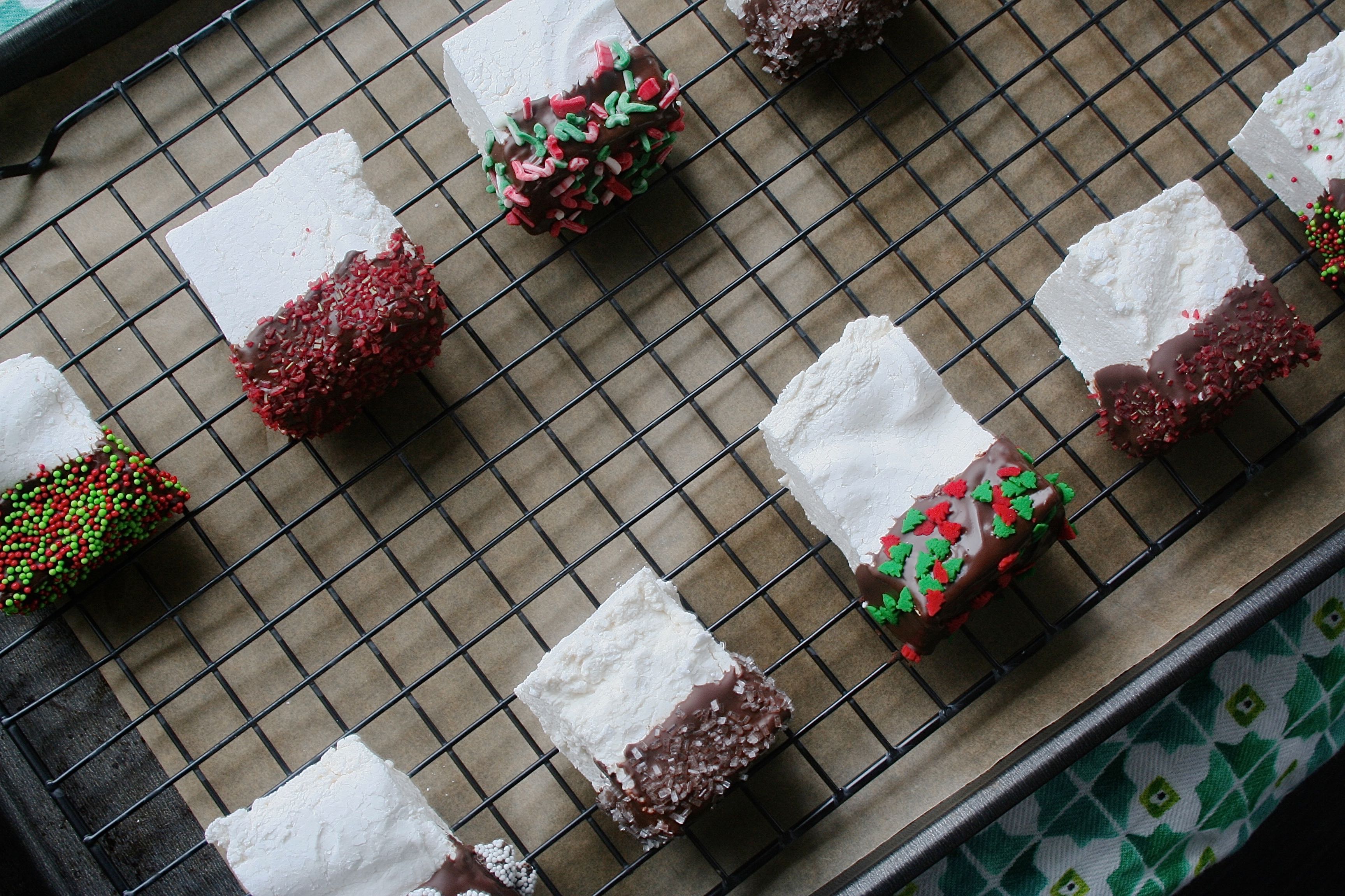 chocolate dipped marshmallows