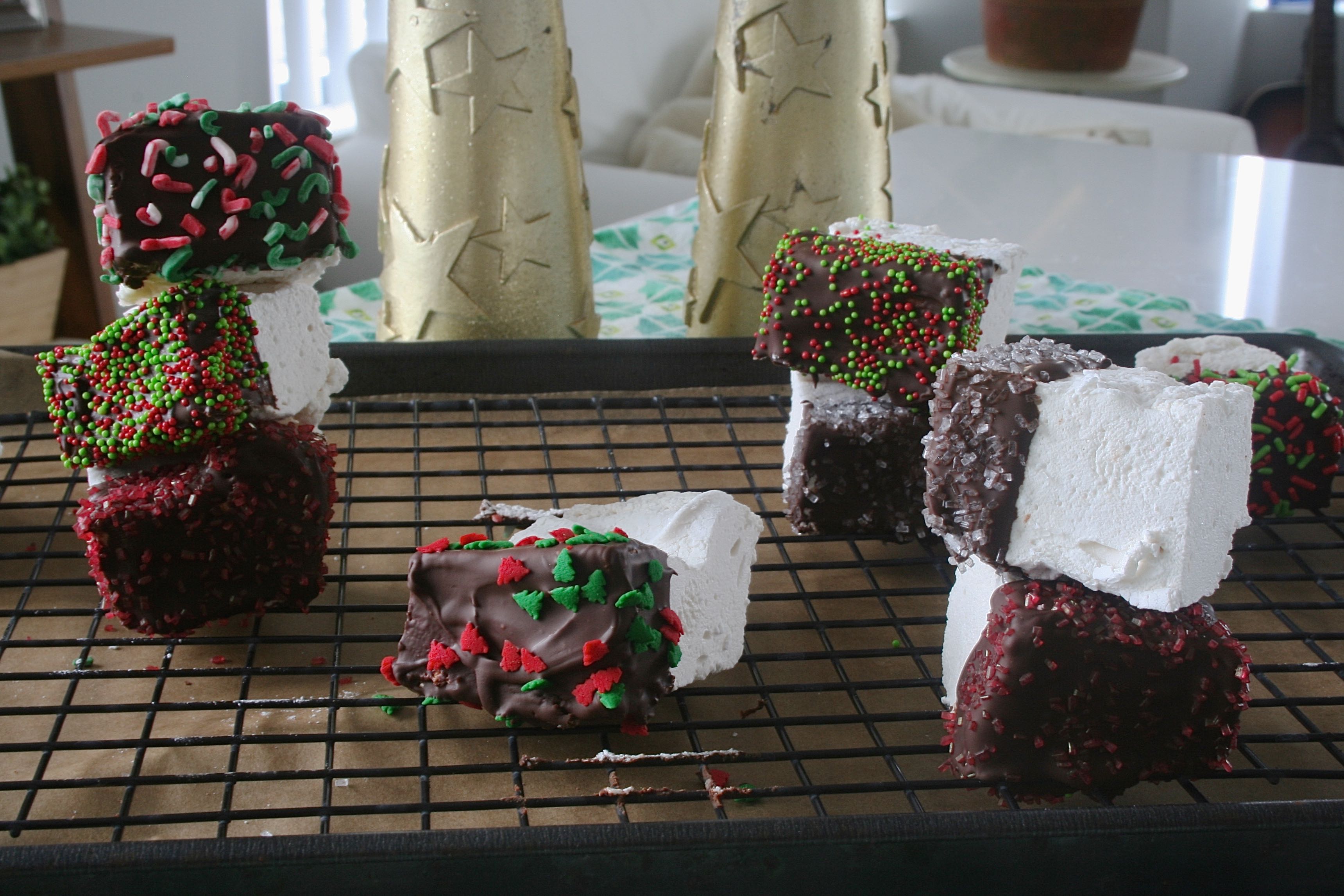 chocolate dipped marshmallows