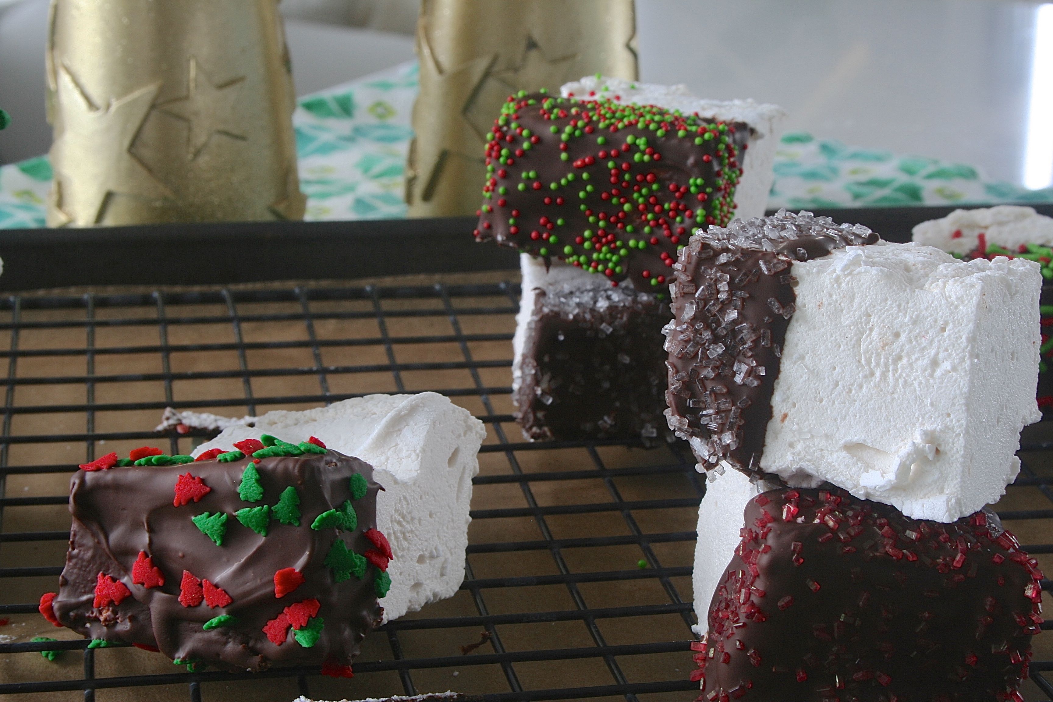 chocolate dipped marshmallows