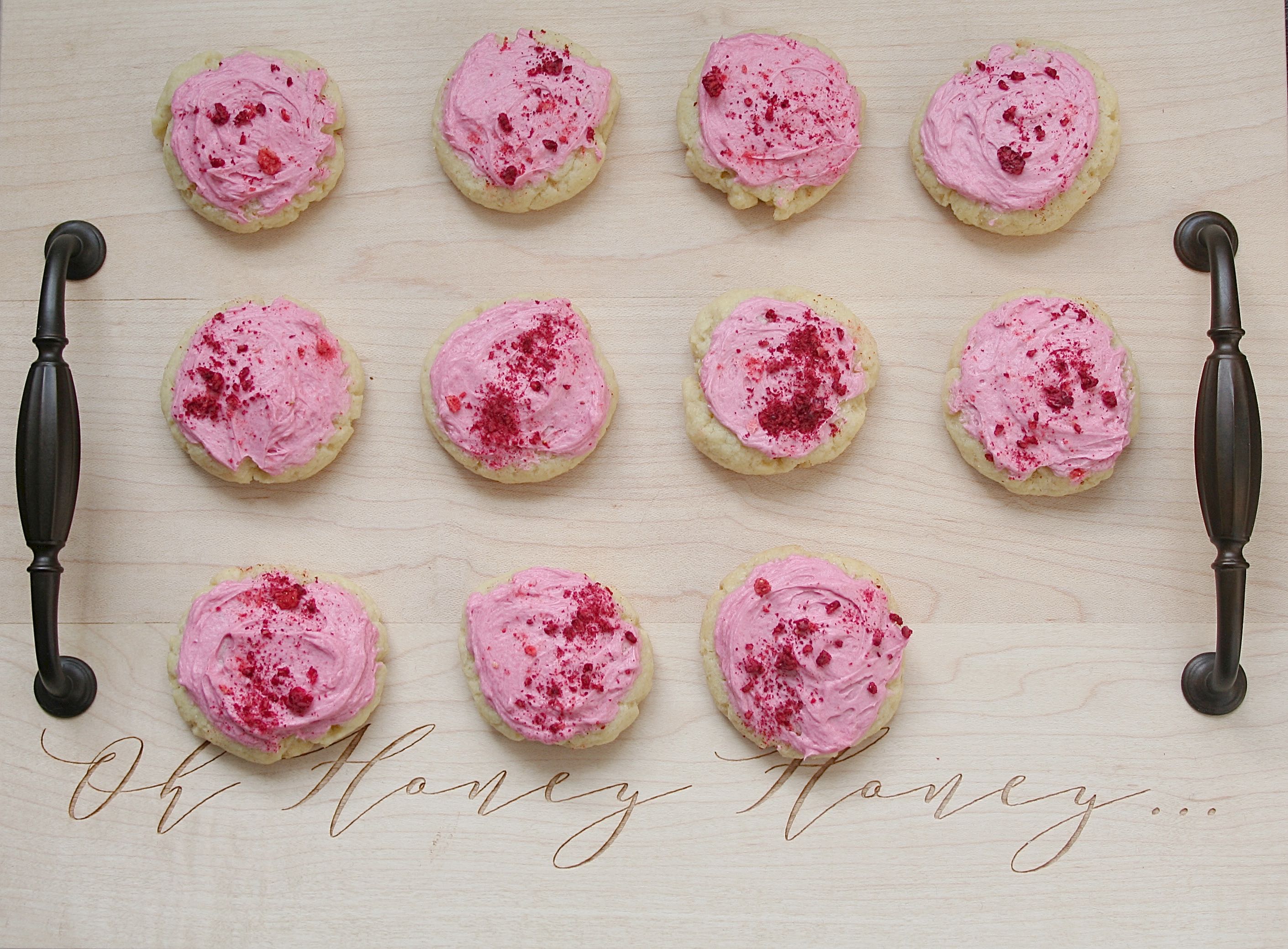 sugar cookie with berry buttercream