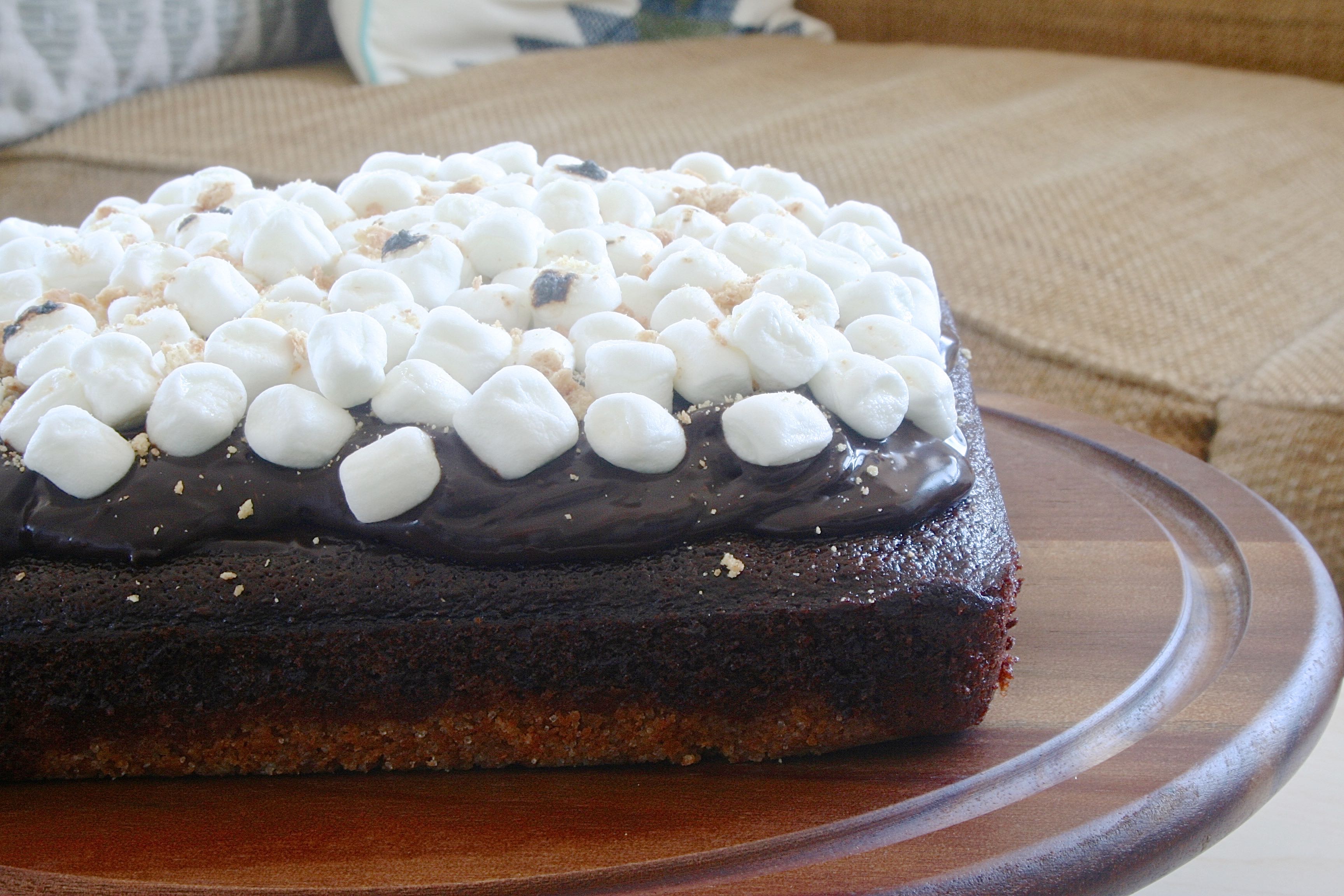 whiskey s'mores cake