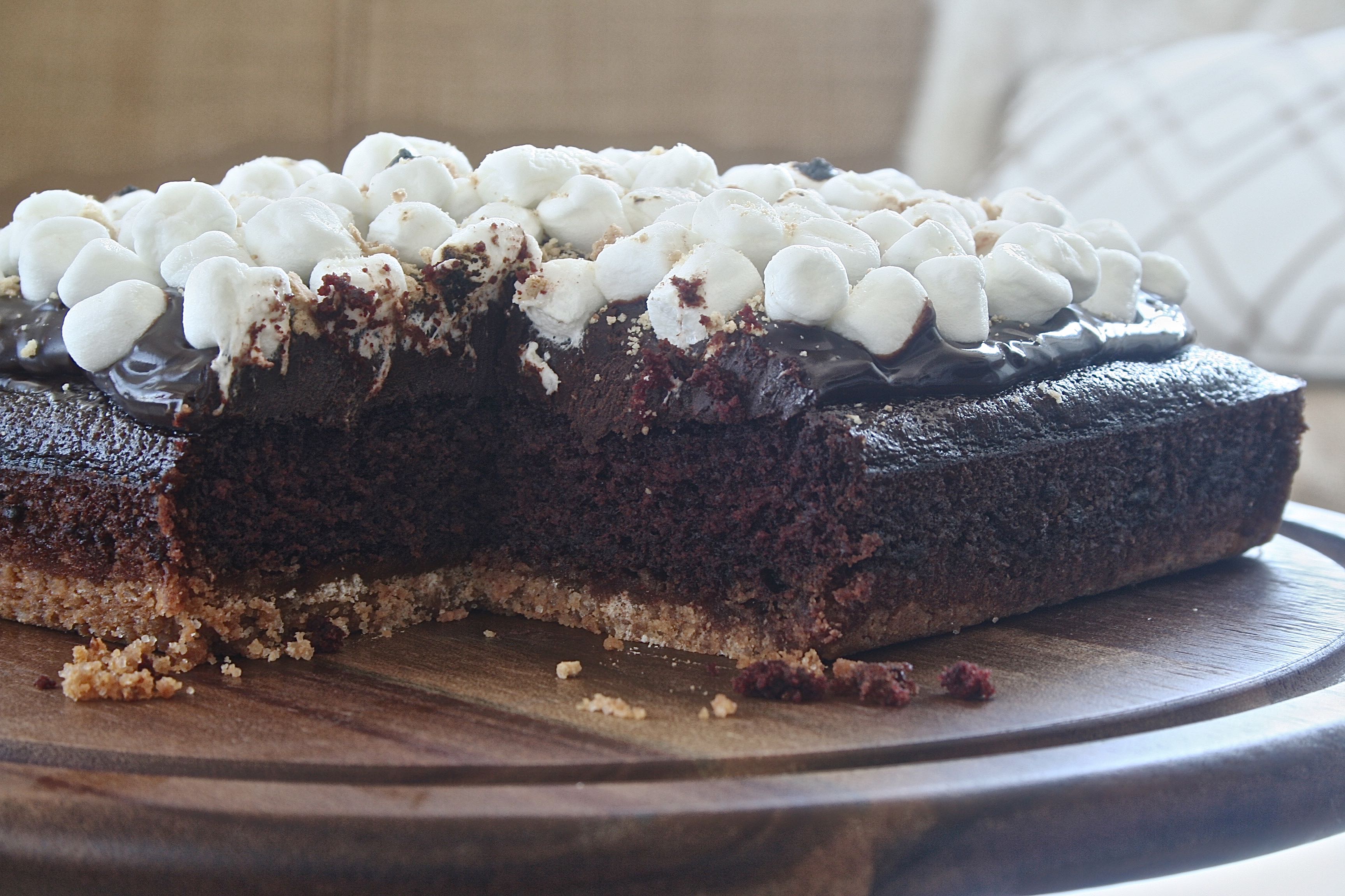 bourbon s'mores cake